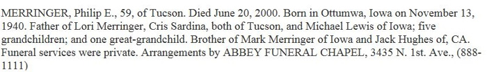 Phil Merringer Obit
